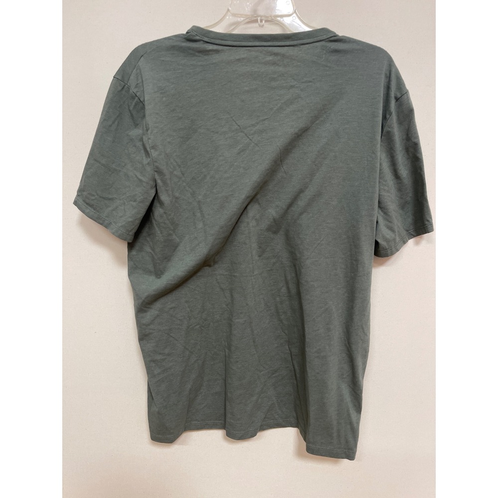Apt 9 Premier Flex Mens V-Neck T-Shirt Green Large Short Sleeve Cotton Blend